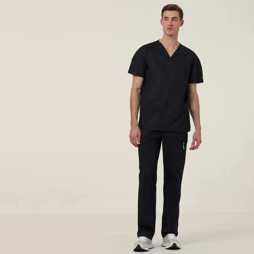 Carl V Neck Scrub Top  CATRFV-BLA - Simply Scrubs Australia