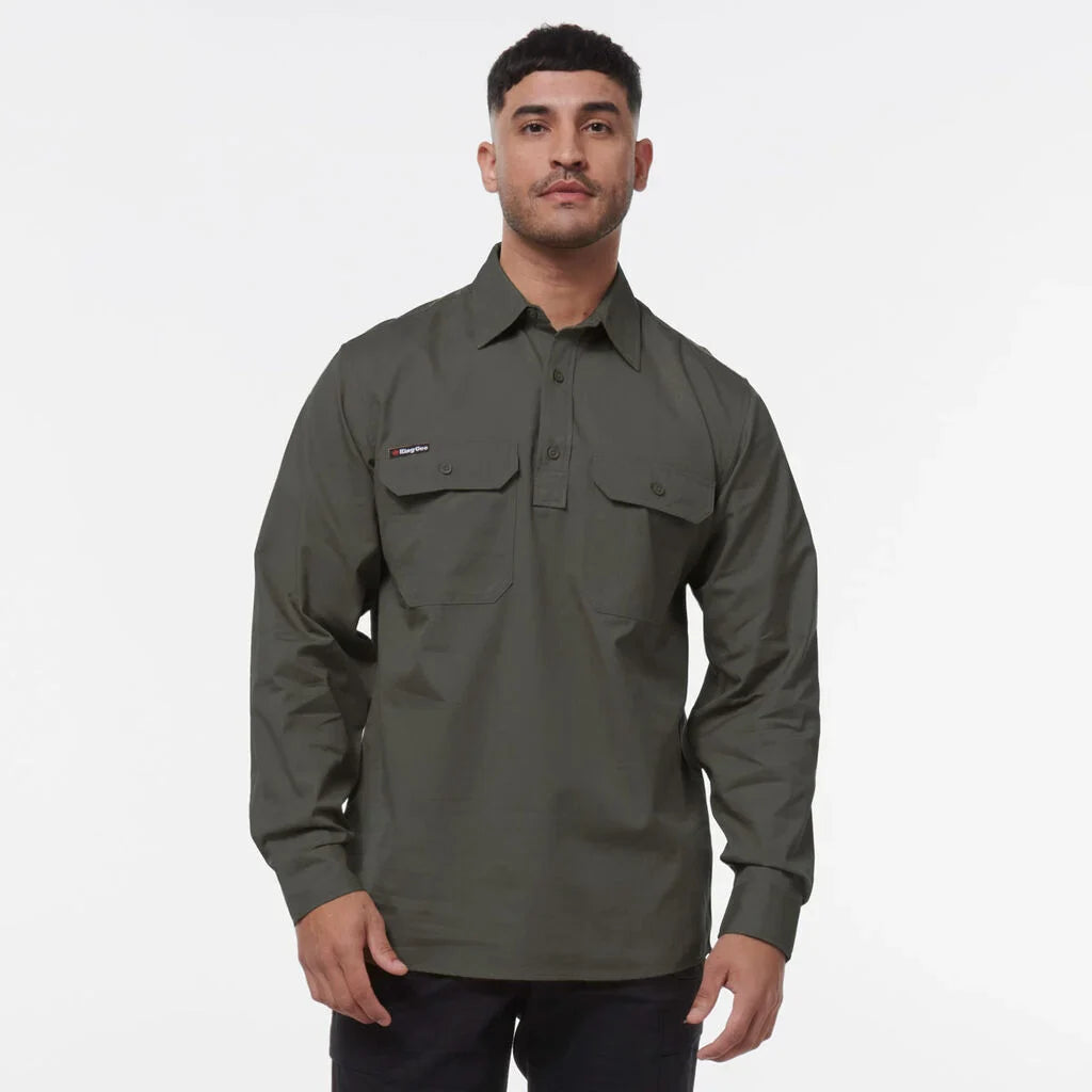 KingGee Workcool Vented Open Front Long Sleeve Shirt K14031