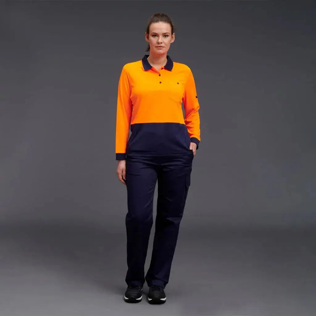 KingGee Women's HyperFreeze Spliced Long Sleeve Work Polo Shirt K44730 KingGee