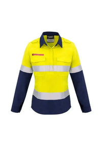 SYZMIK FR Women’s Closed Front Hoop Taped Spliced Shirt ZW131 Metro Workwear.