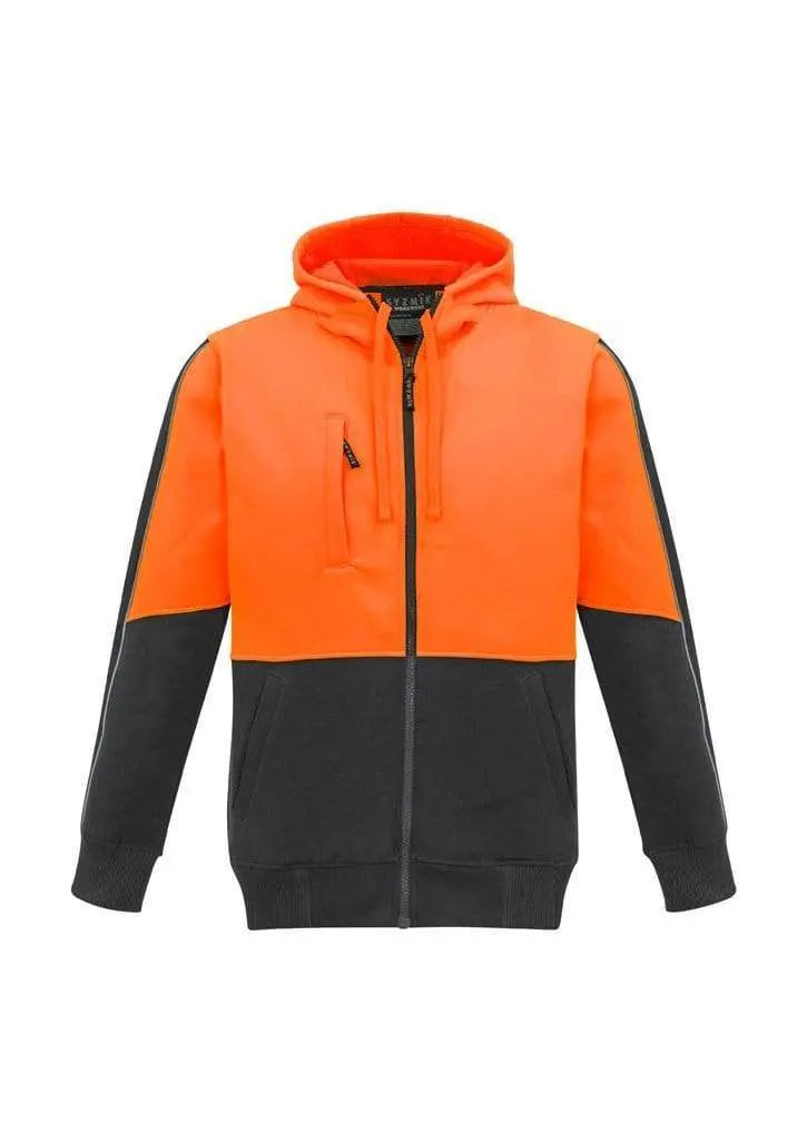 Syzmik Workwear Unisex Hi Vis Full Zip Hoodie ZT485 Work Wear Syzmik   
