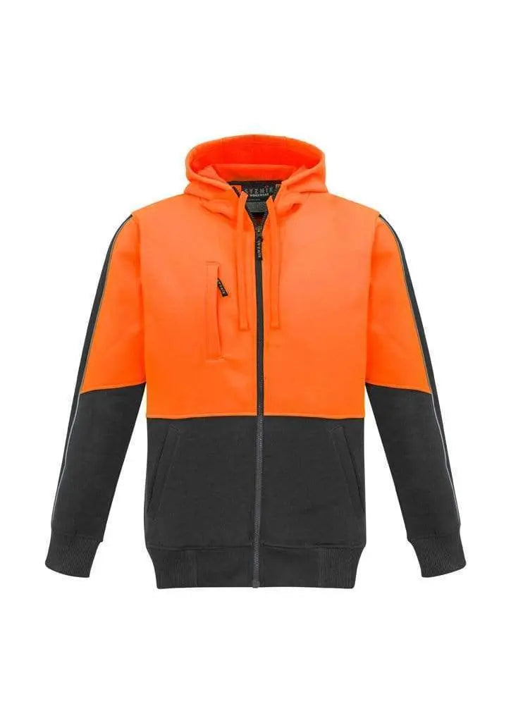 Syzmik Workwear Unisex Hi Vis Full Zip Hoodie ZT485 Work Wear Syzmik XXS Orange/Navy 