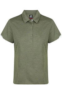 Aussie Pacific Ladies Morris Polo Shirt 2317  Aussie Pacific ARMY GREEN/WHITE 6 