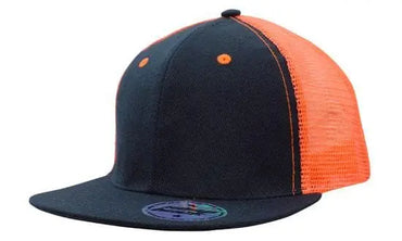 Headwear Hi-viz Mesh Back Flat Peak Cap X12 - 3818 - City Workwear