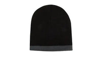 Headwear Acrylic Two Tone Roll Down Beanie X12 - 4188 - City Workwear