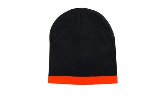 Headwear Acrylic Two Tone Roll Down Beanie X12 - 4188 - City Workwear