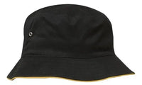 Headwear Bucket Hat With Sandwich Trim Brushed Heavy Sports Twill  *no Sandwich* X12 - City Workwear