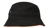 Headwear Bucket Hat With Sandwich Trim Brushed Heavy Sports Twill  *no Sandwich* X12 - City Workwear