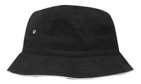 Headwear Bucket Hat With Sandwich Trim Brushed Heavy Sports Twill  *no Sandwich* X12 - City Workwear