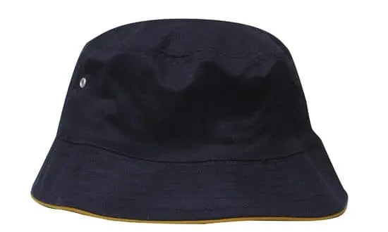 Headwear Bucket Hat With Sandwich Trim Brushed Heavy Sports Twill  *no Sandwich* X12 - City Workwear