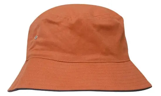 Headwear Bucket Hat With Sandwich Trim Brushed Heavy Sports Twill  *no Sandwich* X12 - City Workwear