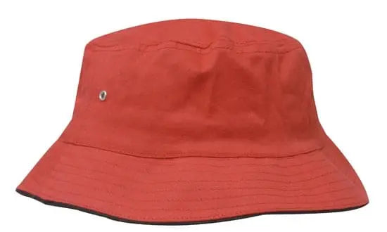 Headwear Bucket Hat With Sandwich Trim Brushed Heavy Sports Twill  *no Sandwich* X12 - City Workwear