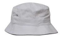 Headwear Bucket Hat With Sandwich Trim Brushed Heavy Sports Twill  *no Sandwich* X12 - City Workwear