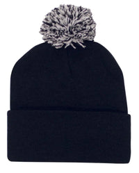 Headwear Knitted Acrylic Beanie With Pom Pom X12 - 4256 - City Workwear