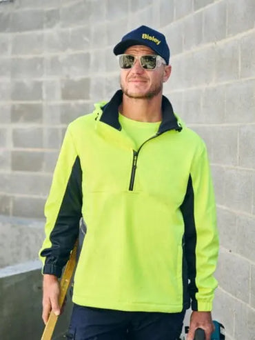 Bisley Workwear Hi Vis Water Repellent Fleece Hoodie BK6571 - City Workwear