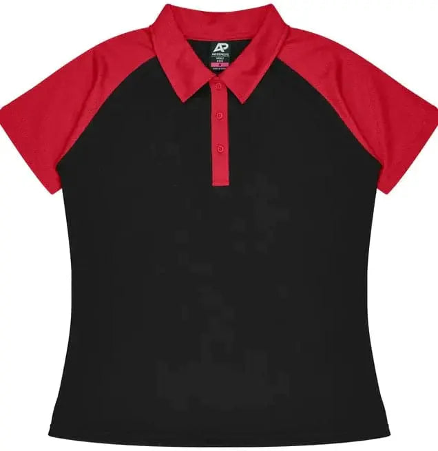 Aussie Pacific Manly Lady Polos 2318  Aussie Pacific BLACK/RED 6 