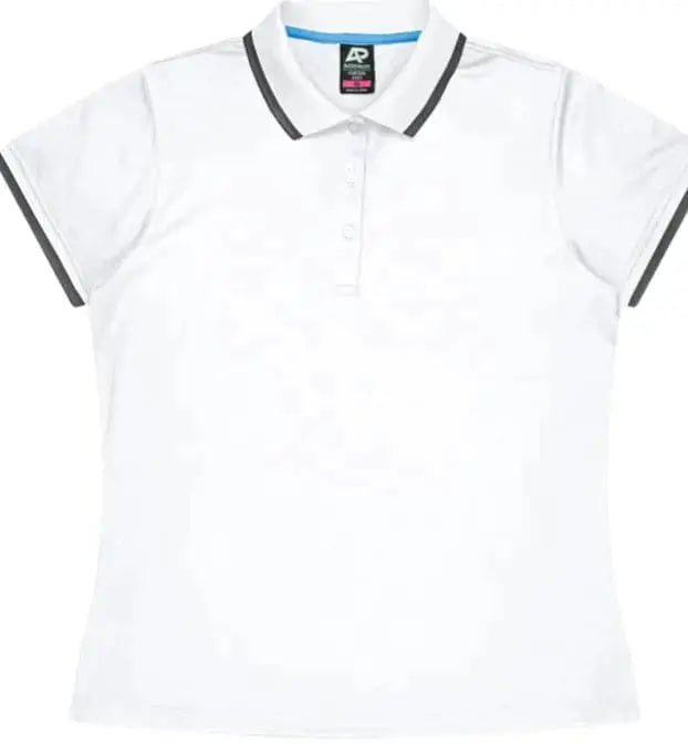 Aussie Pacific Portsea Lady Polo Shirt 2321  Aussie Pacific WHITE/SLATE 6 