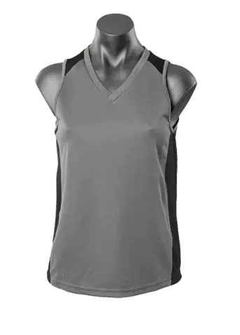 Aussie Pacific Premier Ladies Singlet 2101 Casual Wear Aussie Pacific Ashe/Black 8 
