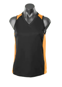 Aussie Pacific Premier Ladies Singlet 2101 Casual Wear Aussie Pacific Black/Gold 8 