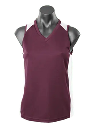 Aussie Pacific Premier Ladies Singlet 2101 Casual Wear Aussie Pacific Burgundy/White 8 