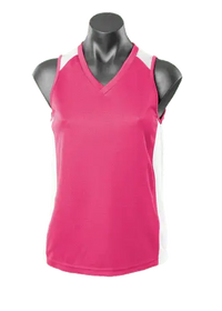Aussie Pacific Premier Ladies Singlet 2101 Casual Wear Aussie Pacific Hot Pink/White 8 