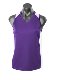 Aussie Pacific Premier Ladies Singlet 2101 Casual Wear Aussie Pacific Purple/White 8 