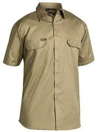 Bisley Workwear Work Wear KHAKI (BCDR) / S BISLEY WORKWEAR COOL LIGHTWEIGHT DRILL SHIRT SHORT SLEEVE BS1893