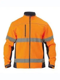 Bisley Workwear Work Wear YELLOW/NAVY (TT01) / S BISLEY WORKWEAR TAPED HI VIS SOFT SHELL JACKET BJ6059T