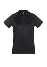Biz Care Casual Wear Black/White / 8 Biz Collection Academy Ladies Polo P012LS