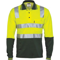 DNC Workwear Work Wear DNC WORKWEAR Cotton Back Hi-Vis Two-Tone Long Sleeve Polo Shirt with CSR Reflective Tape 3818