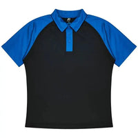 Aussie Pacific Manly Mens Polo 1318  Aussie Pacific BLACK/ELECTRIC ROYAL S 