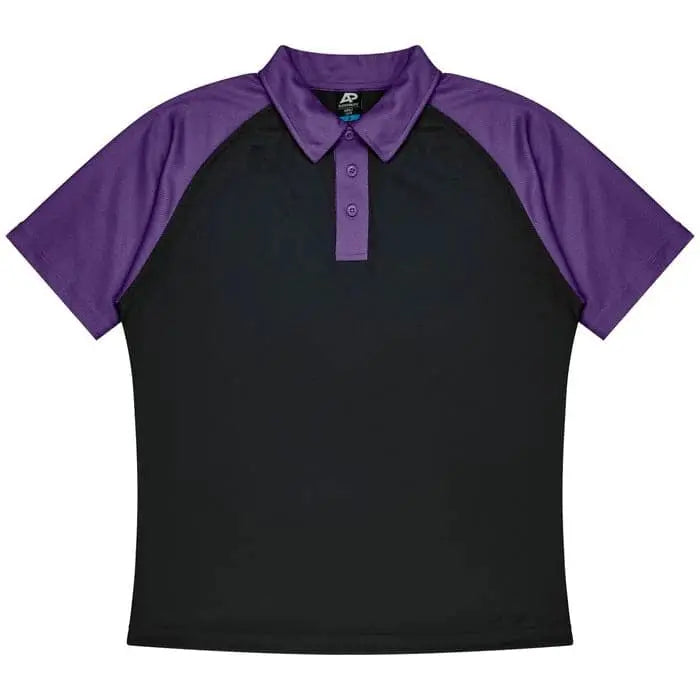 Aussie Pacific Manly Mens Polo 1318  Aussie Pacific BLACK/ELECTRIC PURPLE S 