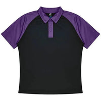Aussie Pacific Manly Kids Polo Shirt 3318  Aussie Pacific BLACK/ELECTRIC PURPLE 4 