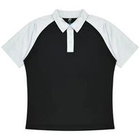 Aussie Pacific Manly Kids Polo Shirt 3318  Aussie Pacific BLACK/WHITE 4 