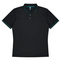 Aussie Pacific Cottesloe Men's Polo Shirt 1319  Aussie Pacific BLACK/TEAL S 