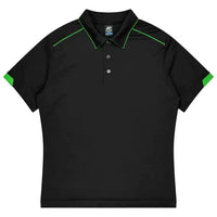 Aussie Pacific Currumbin Men's Polo Shirt 1320  Aussie Pacific BLACK/KAWA GREEN S 