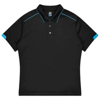 Aussie Pacific Currumbin Men's Polo Shirt 1320  Aussie Pacific BLACK/CYAN S 