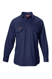 Hard Yakka Long Sleeve Cotton Drill Shirt Y07530 Work Wear Hard Yakka Navy (NAV) S 