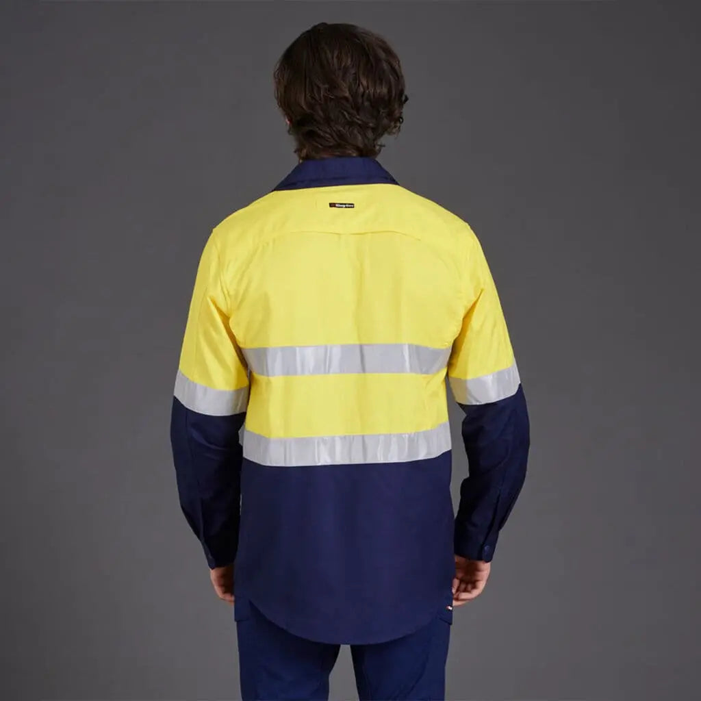 KingGee WorkCool 2 Hi Vis Reflective Long Sleeve Work Shirt K54880 - City Workwear