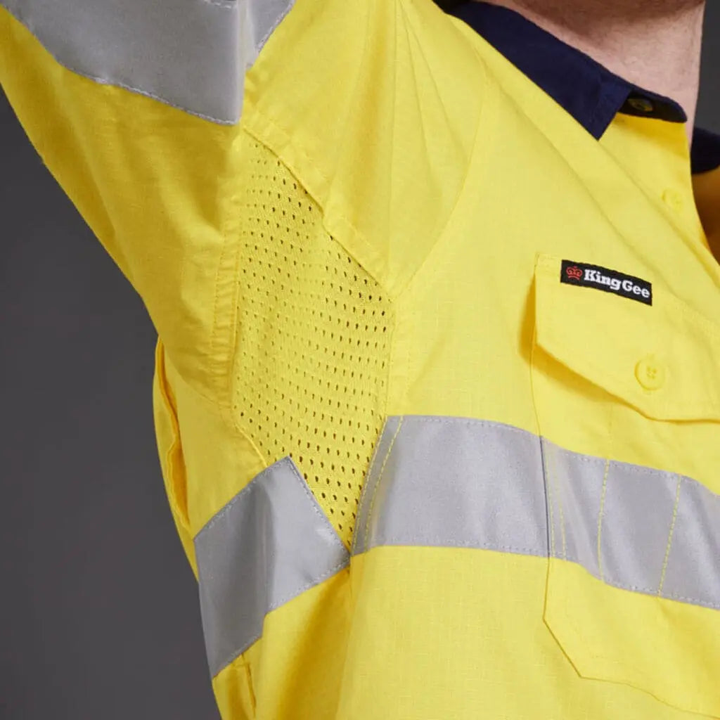 KingGee WorkCool 2 Hi Vis Reflective Long Sleeve Work Shirt K54880 - City Workwear
