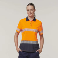 Hard Yakka Women's Hi Vis Taped Polo Shirt Y08602 - City Workwear